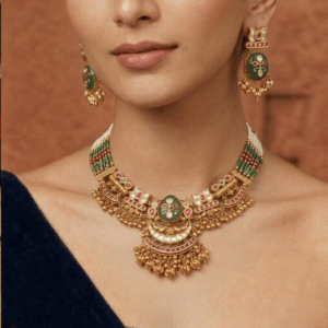 Antique Moti Choker Necklace Set AN 1-1