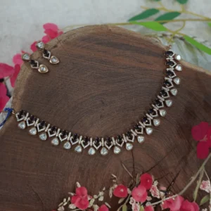 Purple Ad With Moissanite Necklace Set MN1-1