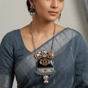 German Silver Long Necklace Set 1