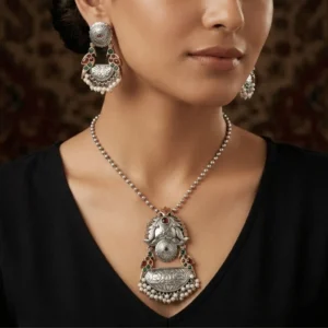 German Silver Long Necklace Set 8