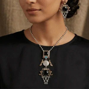 German Silver Long Necklace Set 9