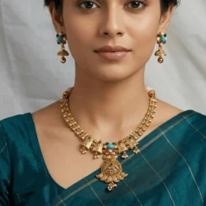 The Meera Gold Tone Temple Set