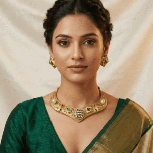 The Advika V-Contour Gold Tone Choker