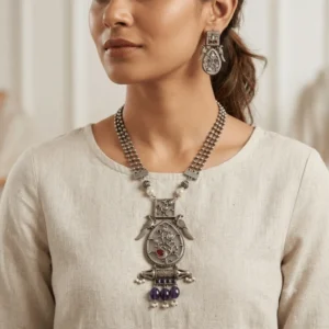 The kalyani Mayura Amethyst Set