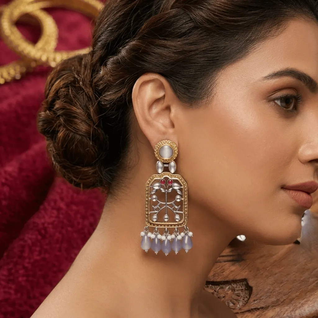The Gajraj Architectural Drop Earrings