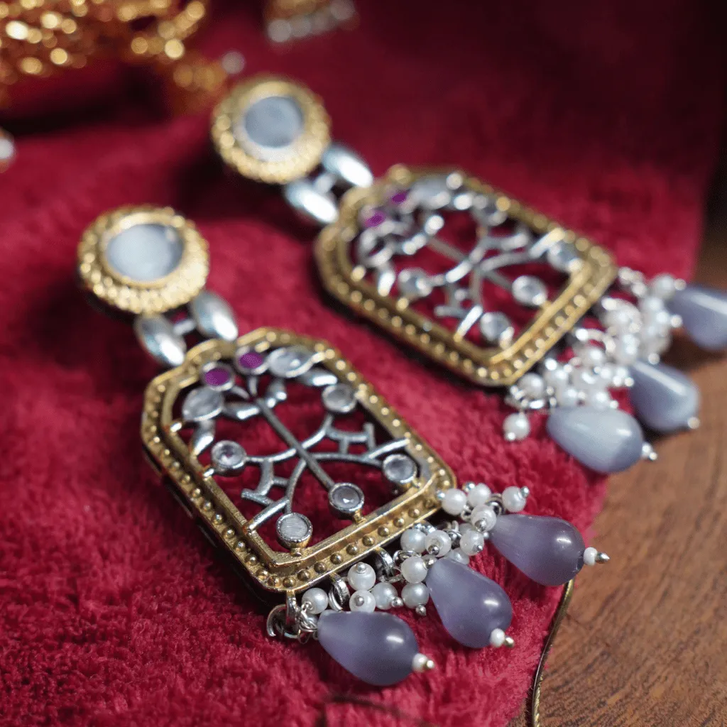 The Gajraj Architectural Drop Earrings - Image 2
