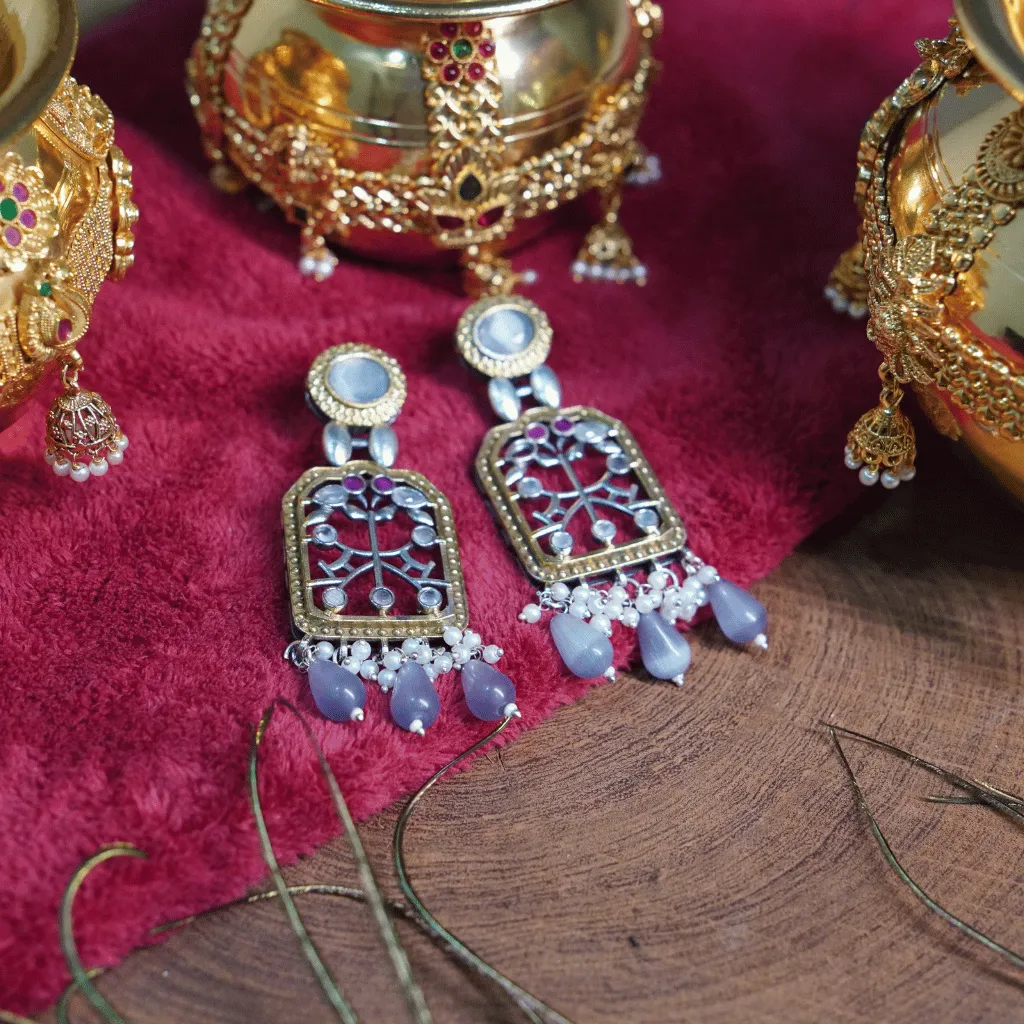 The Gajraj Architectural Drop Earrings - Image 3
