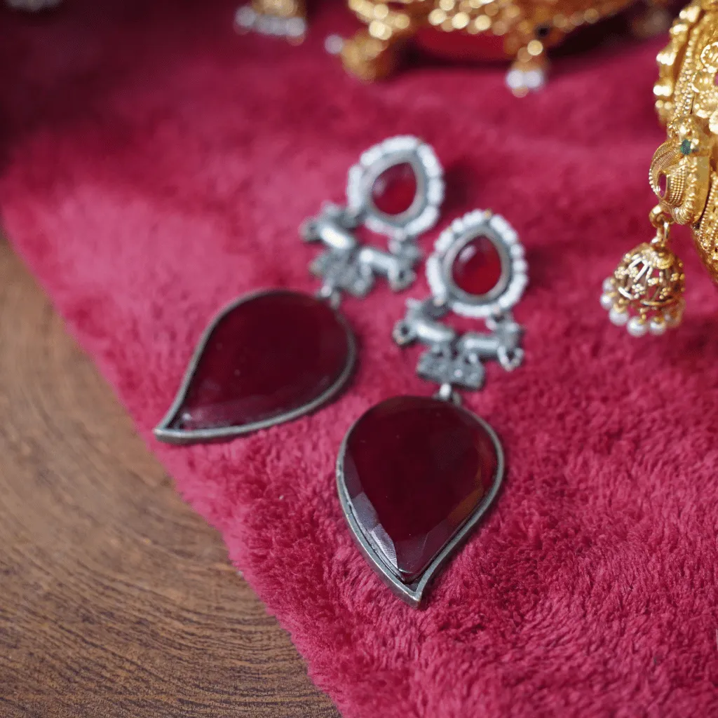 The Mriga Ruby Teardrop Earrings - Image 2