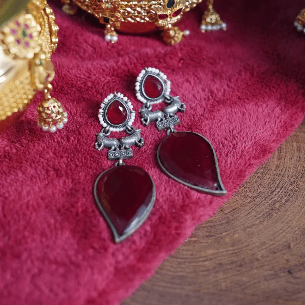 The Mriga Ruby Teardrop Earrings - Image 3