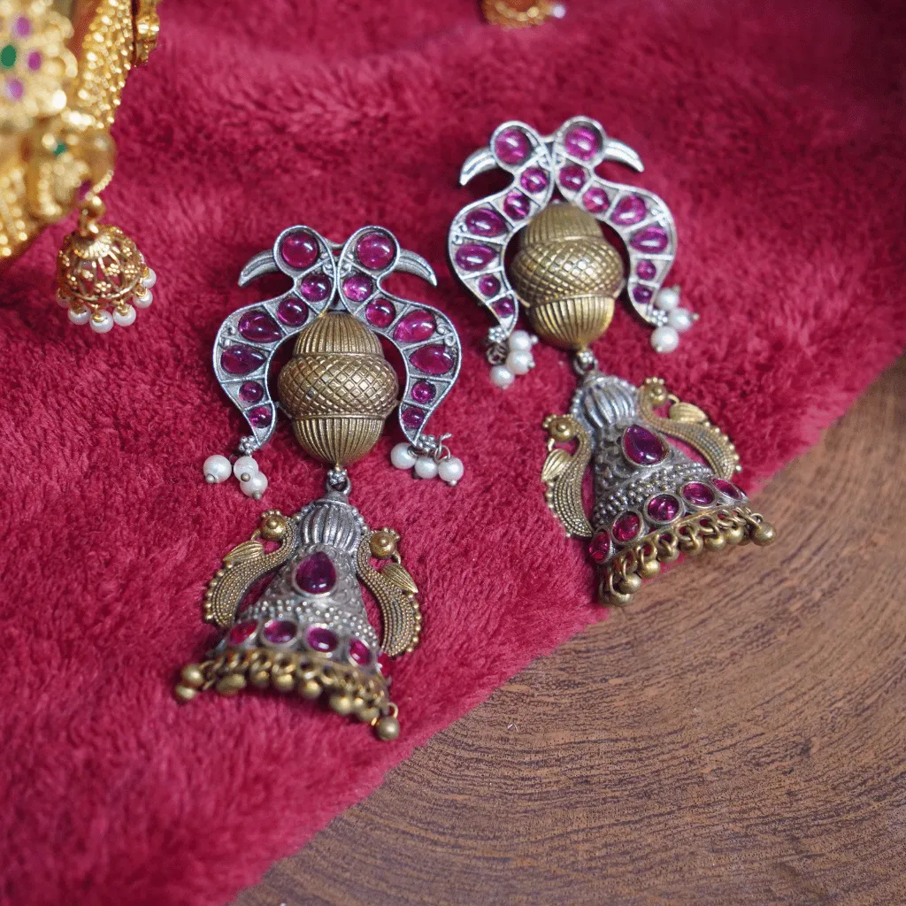 The Rajkumari Dual-Tone Jhumkas - Image 2