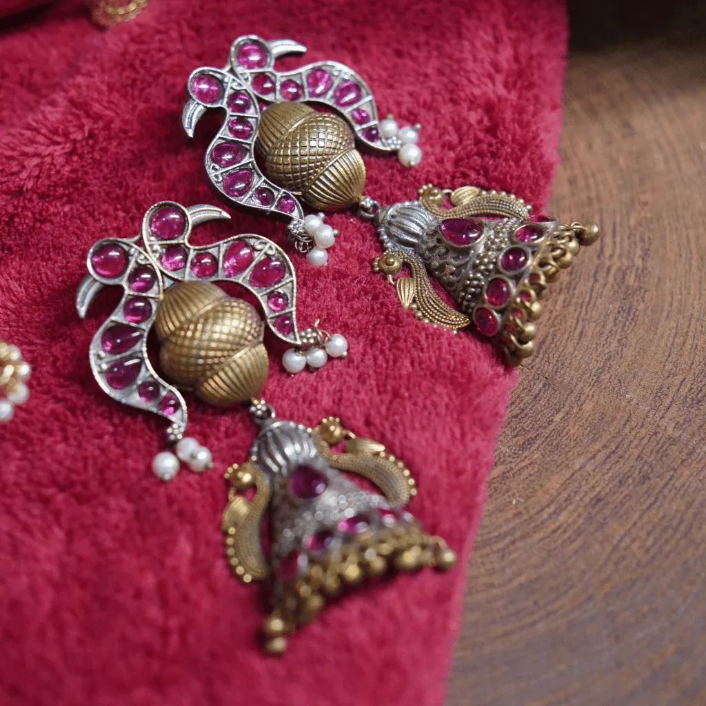The Rajkumari Dual-Tone Jhumkas - Image 3