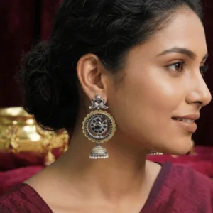 The Kaala-Mayur Circular Jhumkas