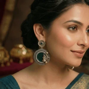 The Radha-Krishna Divine Circular Earrings