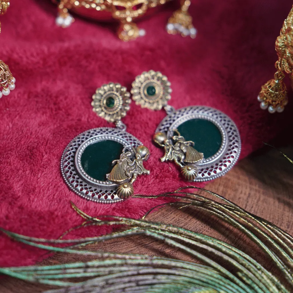 The Radha-Krishna Divine Circular Earrings - Image 2