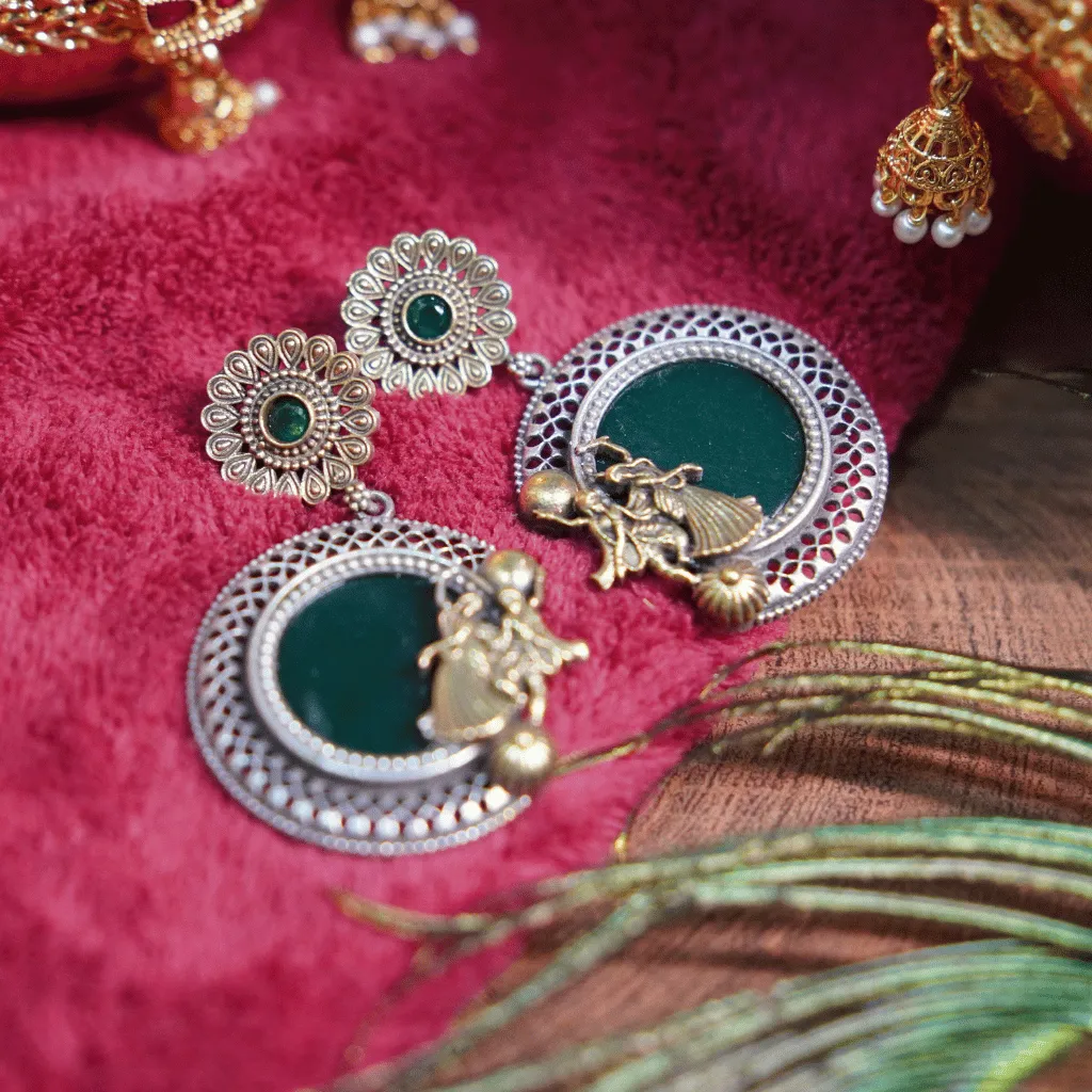 The Radha-Krishna Divine Circular Earrings - Image 3