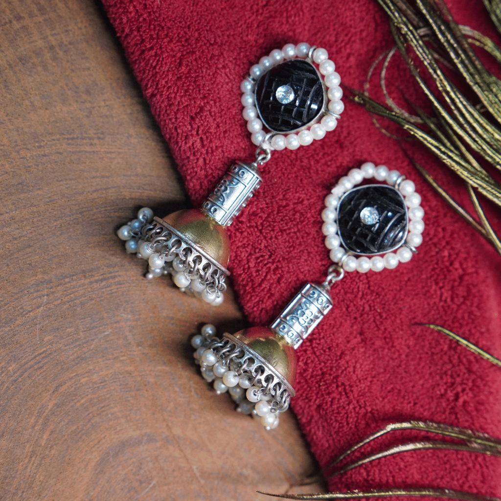 The Chitra Midnight-Cushion Jhumkas - Image 3