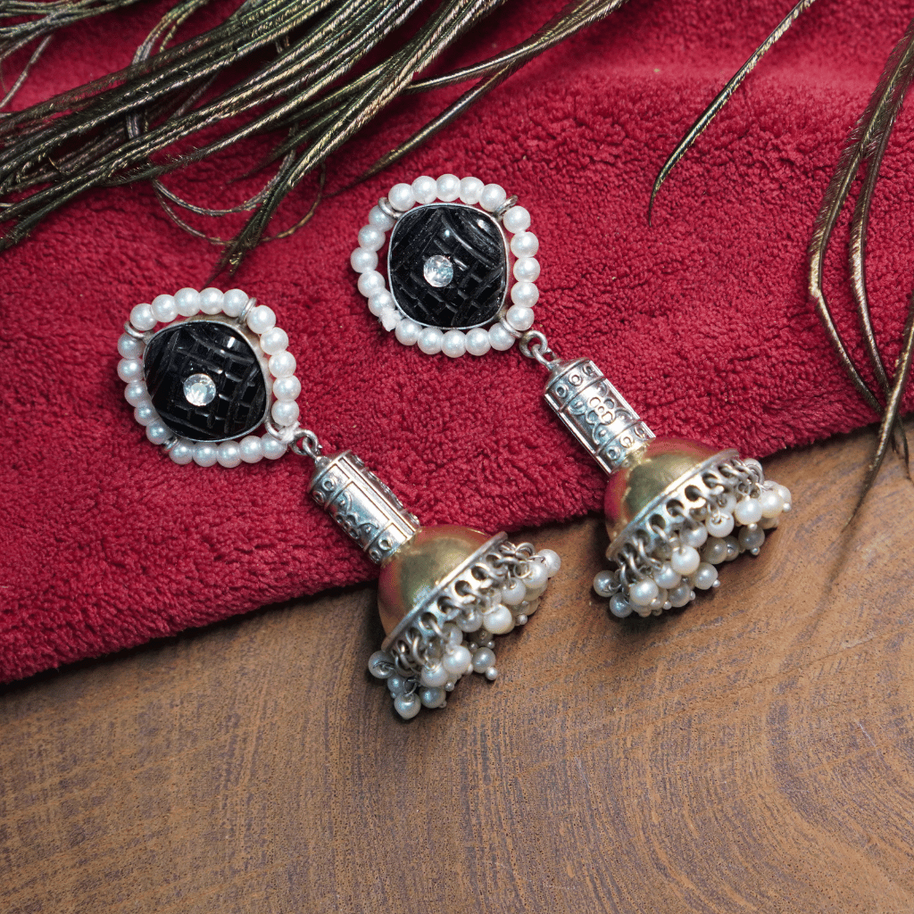 The Chitra Midnight-Cushion Jhumkas - Image 2
