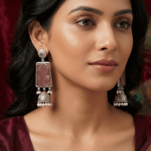 The Shila Rose-Quartz Heritage Jhumkas