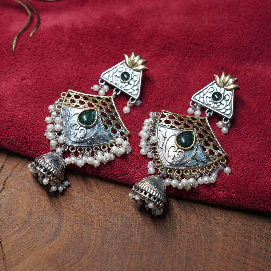 The Avni Gilded-Lattice Jhumkas - Image 3