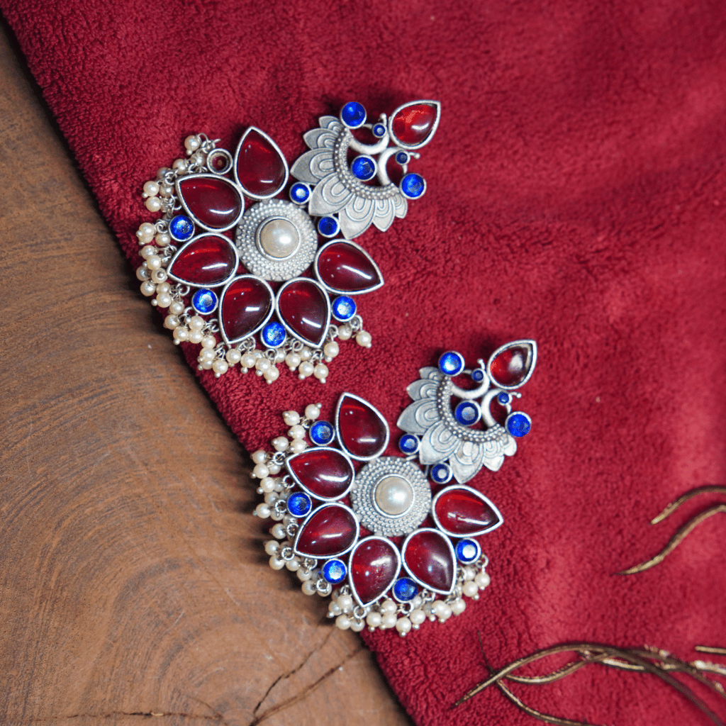 The Reya Multi-Gem Chandbali Drops - Image 2