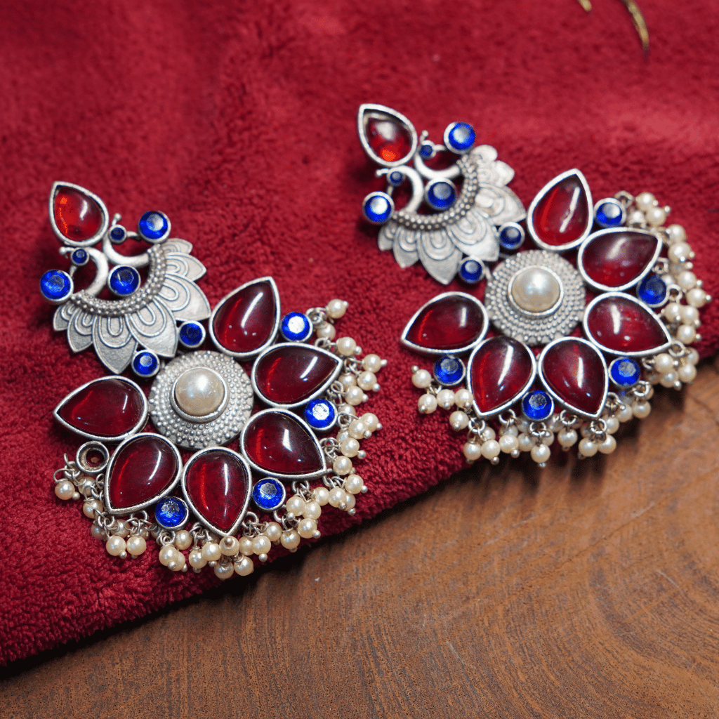 The Reya Multi-Gem Chandbali Drops - Image 3