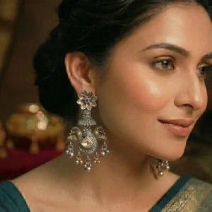 The Mayur Gilded-Petal Jhumkas