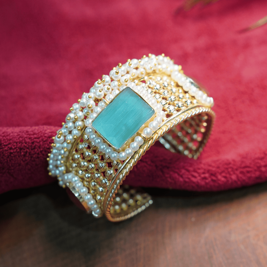The Ira Seafoam Mint-Stone Cuff - Image 2