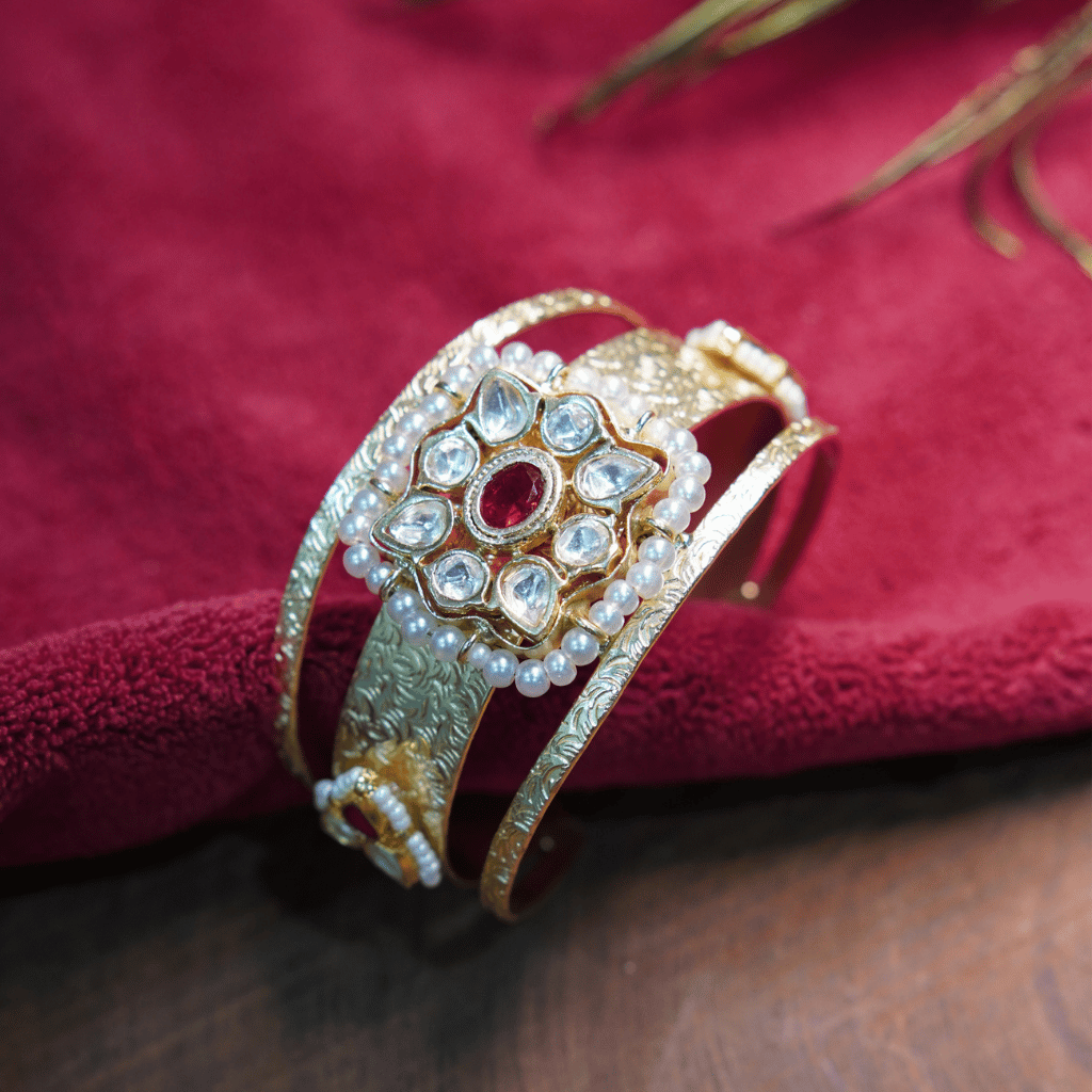 The Trisha Kundan Rosetta Openwork Bracelet - Image 2