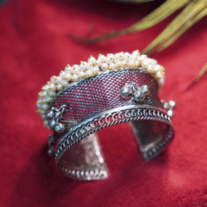 The Nitara Silver Mesh Heritage Cuff