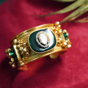 The Kanan Emerald Enamel Cuff